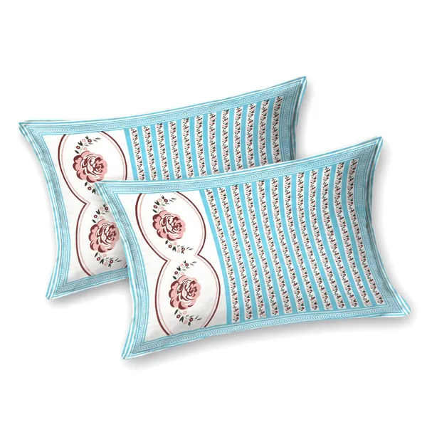 Blue_Cotton_Rajwada_Pushp_Medallion_Collection_Double_Bedsheet_With_Pillow_Cover_100_X_108_Cm